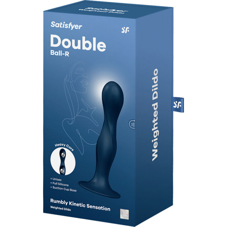 SATISFYER - DOUBLE BALL-R DILDO SILICONA GRANATE - Image 4