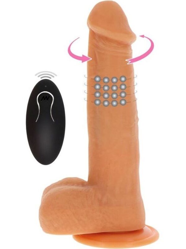 Get Real - Pöörlevate kuulidega vibreeriv dildo flesh