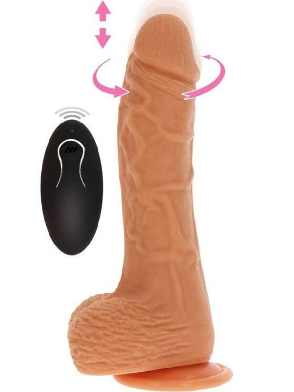 Get Real - Üles-alla liikuv pöörlev vibrodildo flesh
