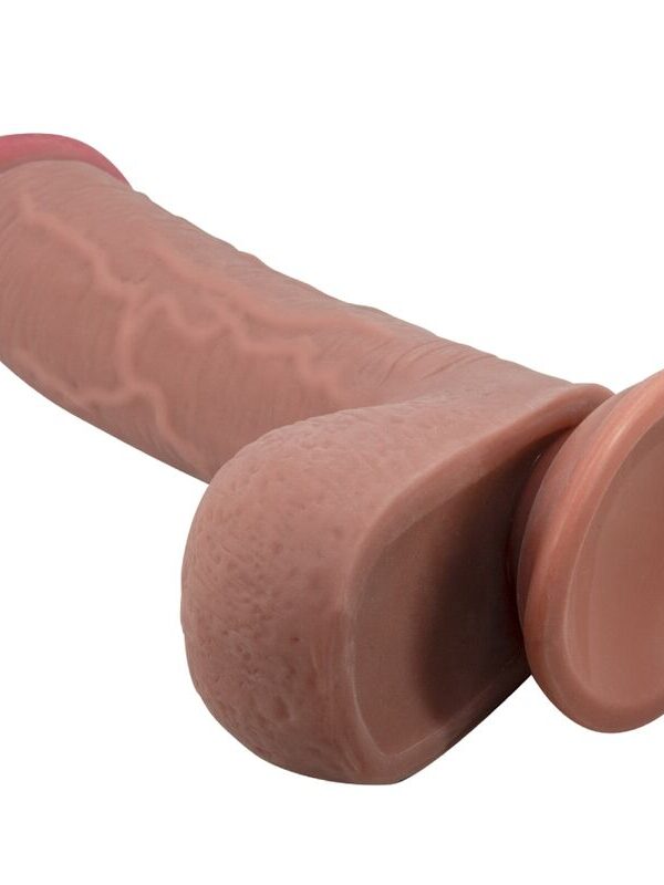 Pretty Love - Sliding Skin realistlik dildo liikuva naha ja iminapaga pruun 23.4 cm