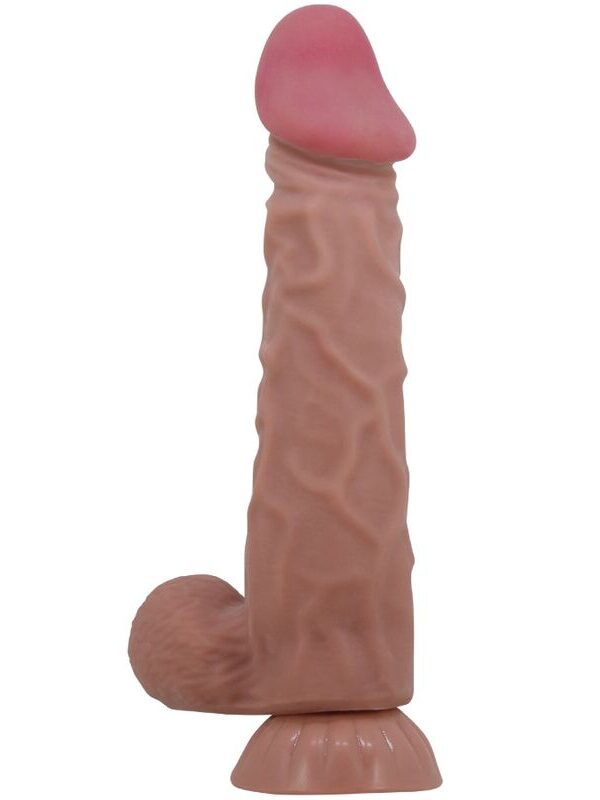 Pretty Love - Sliding Skin realistlik dildo liikuva naha ja iminapaga pruun 24 cm