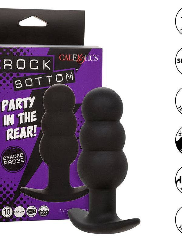 CalExotics - Rock Bottom Beaded anaalpistik 10 vibratsiooniga silikoon must