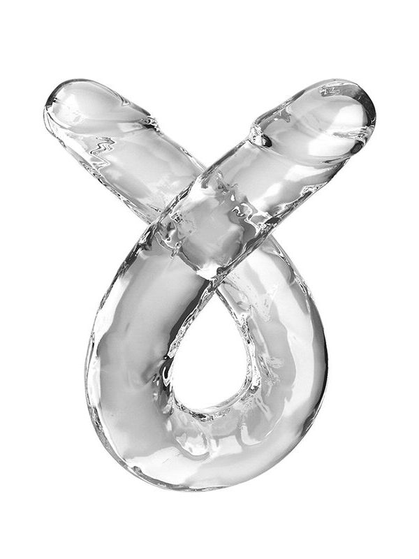 King Cock - Double Trouble topeltdildo 46 cm läbipaistev