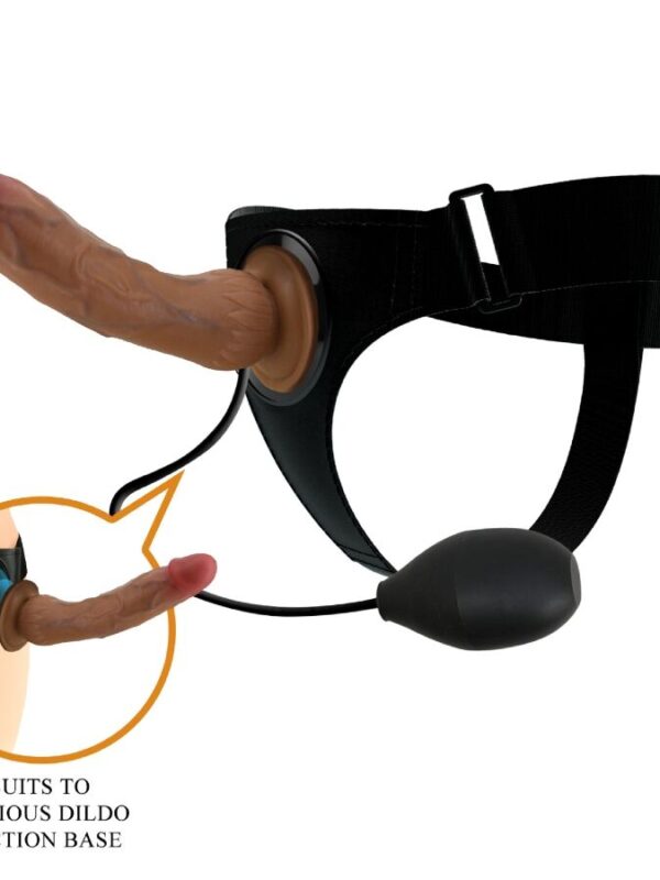 Pretty Love - Kyton universaalsed rakmepüksid purskava dildoga 19 cm mulatto