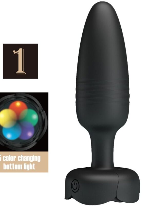 Pretty Love - Tarion LED-valgusega anaalpistik must 12.5 cm