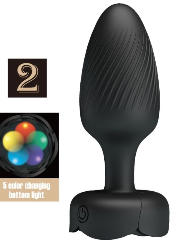 Pretty Love - Varian LED-valgusega anaalpistik must 10.8 cm