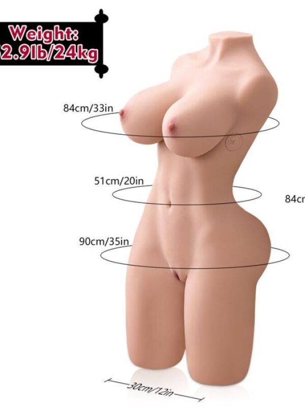 Xise - Erica tõukuv realistlik naise torso vibratsiooniga 84 cm
