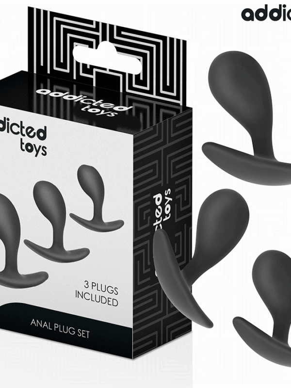 Addicted toys - 3-osaline silikoonist anaalpistikute komplekt mudel 3
