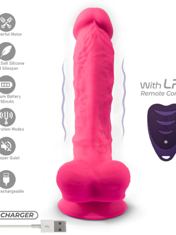 SilexD - Realistlik peenis mudel 18 roosa vibratsiooni ja LRS puldiga