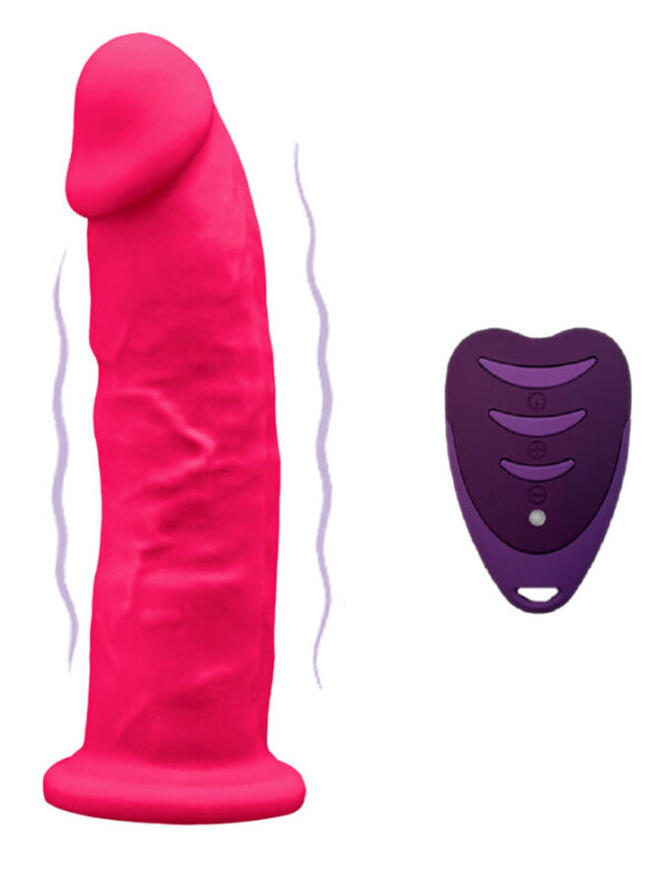 SilexD - Realistlik peenis mudel 2 roosa vibratsiooni ja LRS puldiga 17 cm