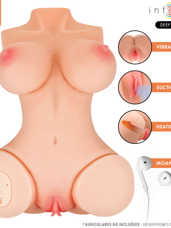 Intense Deep Touch - Vero torso vagina iminapa, soojenduse, vibratsiooni ja hääliefektidega kaugjuhtimispuldiga 5.5 kg