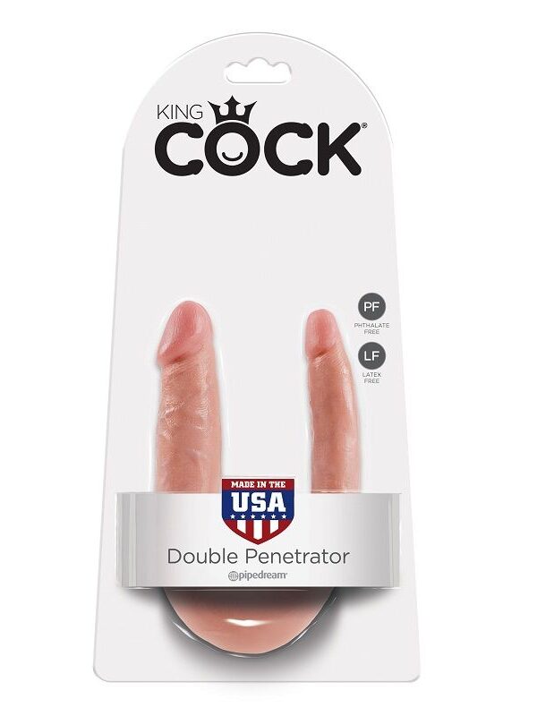King Cock - U-kujuline Small Double Trouble flesh 12.7 cm