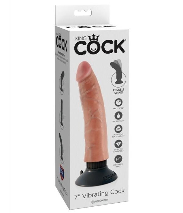 King Cock - 17.78 cm vibreeriv peenis flesh