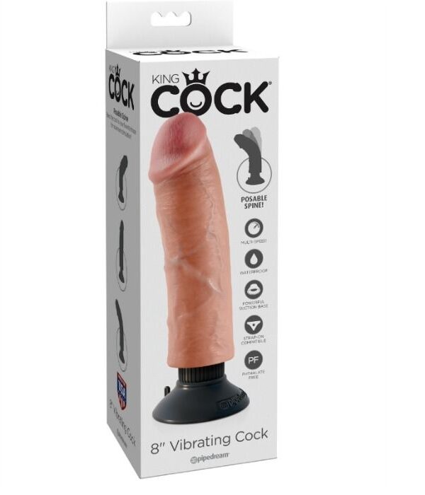 King Cock - 20.32 cm vibreeriv peenis flesh