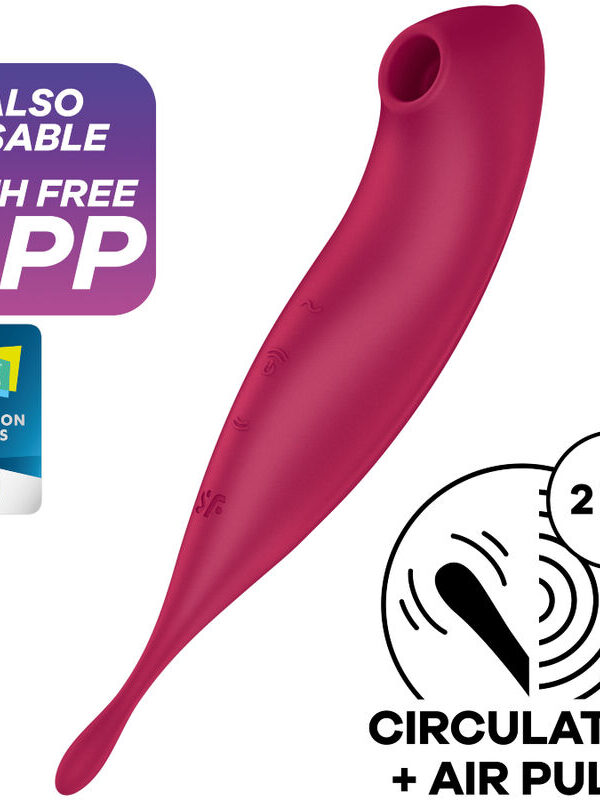 Satisfyer - Twirling Pro+ õhupulsi stimulaator ja massaažiseade rakendusega punane