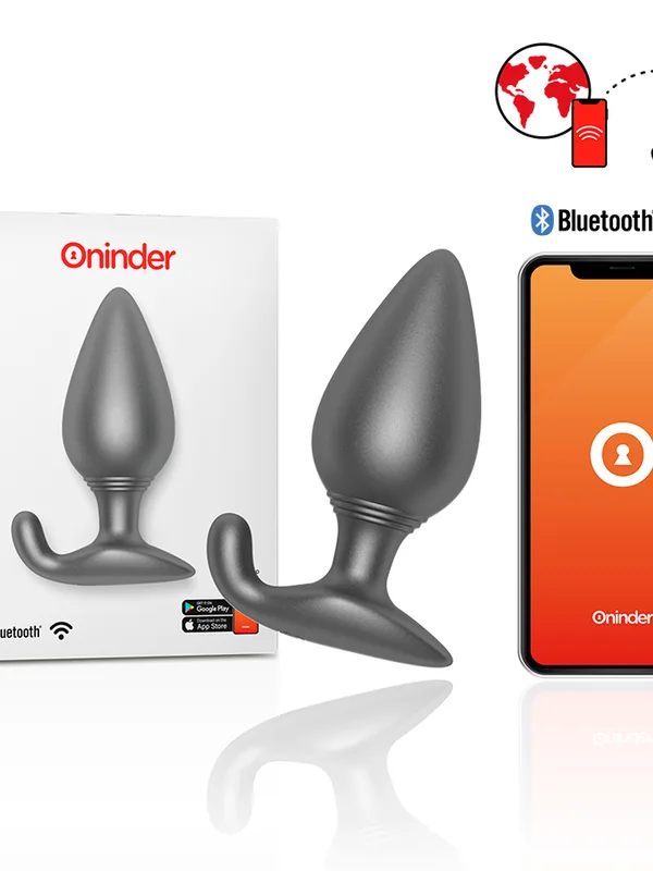 Oninder - Rio vibreeriv anaalpistik must tasuta äpiga