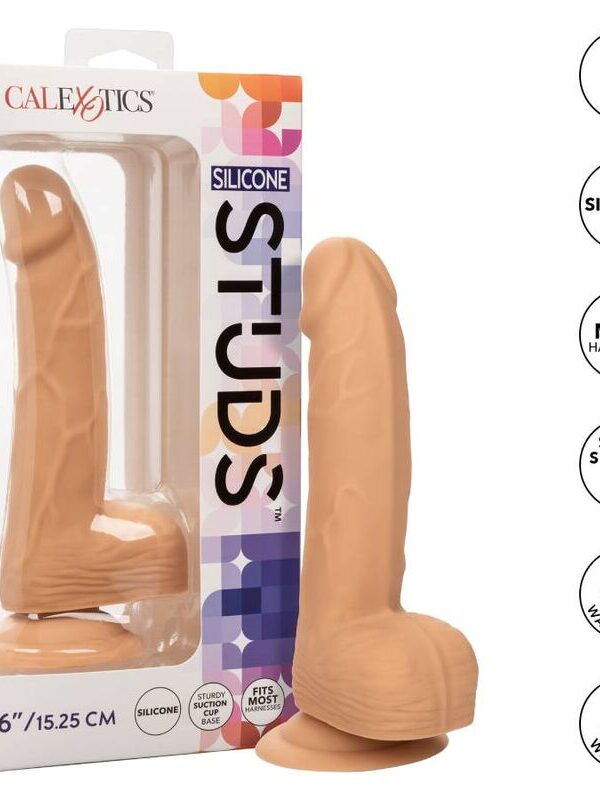 CalExotics - Silikoonist naastudega dildo 15.24 cm flesh