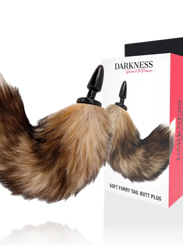 Darkness - Naturaalne saba silikoonist anaalpistikuga 10 cm