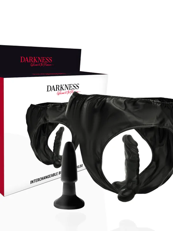 Darkness - Aluspüksid pistiku ja vahetatava dildoga