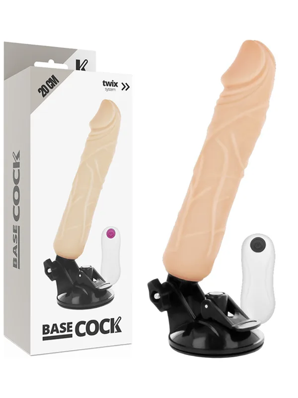 Basecock - Realistlik massaažiseade puldiga nahatooni 20 cm Ø 4 cm