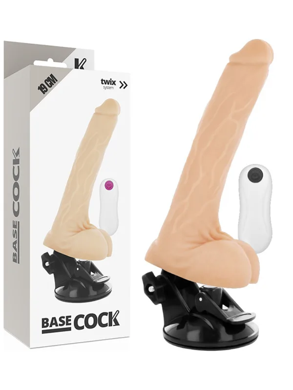 Basecock - Realistlik massaažiseade puldiga nahatooni 19 cm Ø 4 cm