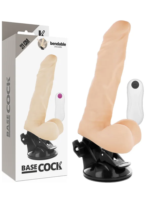 Basecock - Realistlik painduv puldiga massaažiseade nahatooni 21 cm Ø 5 cm