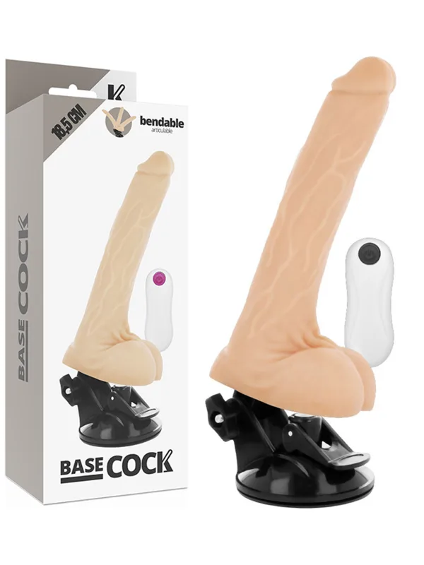 Basecock - Realistlik liigendiga puldiga massaažiseade nahatooni 18.5 cm Ø 4 cm