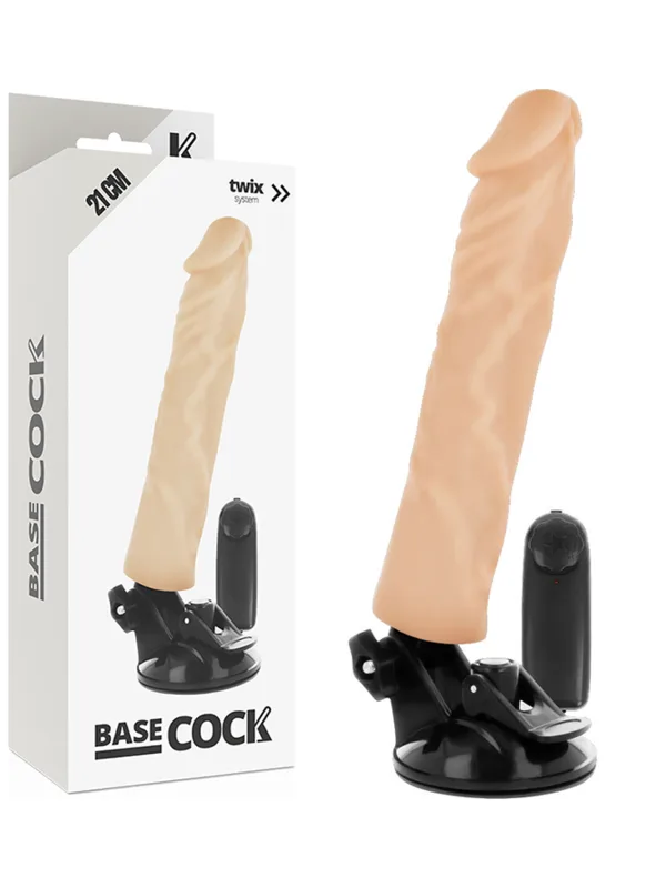 Basecock - Realistlik massaažiseade puldiga nahatooni 21 cm Ø 4 cm