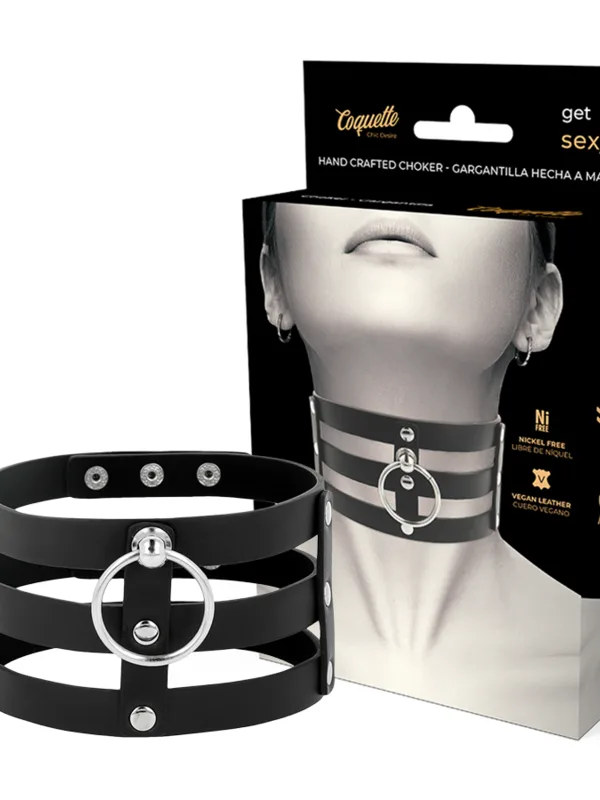Coquette Chic Desire - Fetish-stiilis vegannahast choker