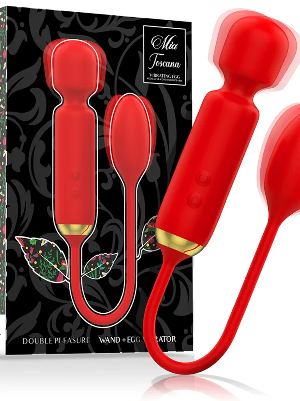 Mia - Toscana topeltnauding wand + vibreeriv muna