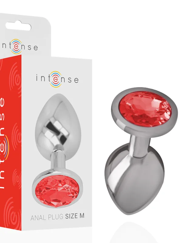 Intense - Metallist anaalpistik punase kristalliga suurus M