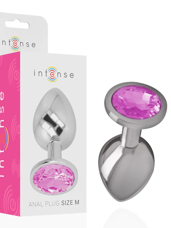 Intense - Alumiiniumist anaalpistik roosa kristalliga suurus M