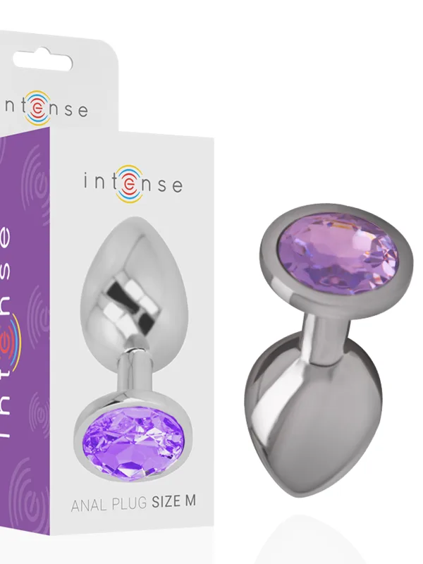 Intense - Alumiiniumist anaalpistik violetse kristalliga suurus M