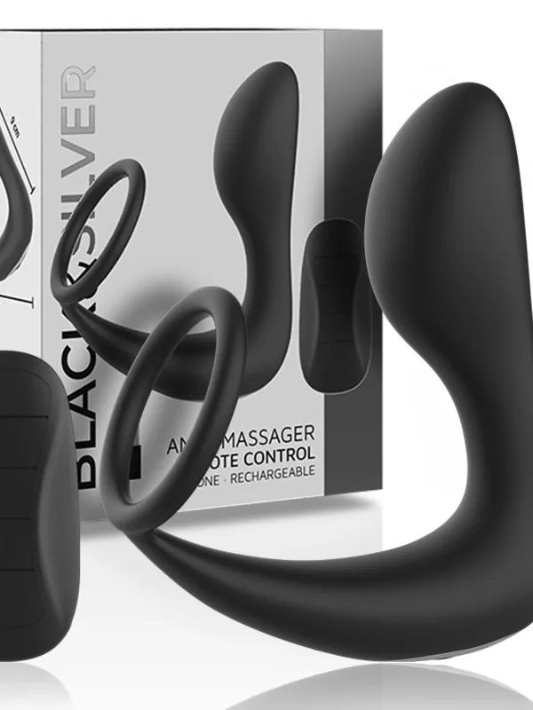 Must&Silver - Puldiga laetav silikoonist anaalmassaažiseade must