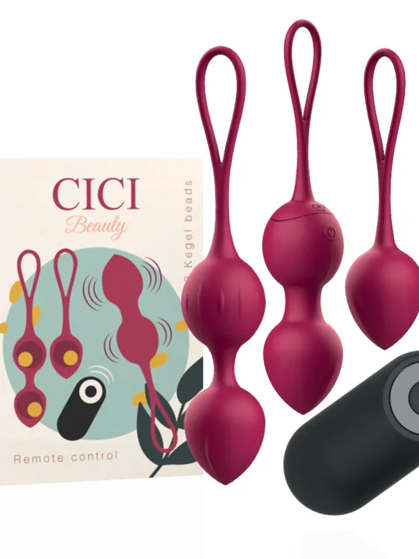 Cici Beauty - Premium silikoon 3 vibreerivat Kegeli kuuli puldiga
