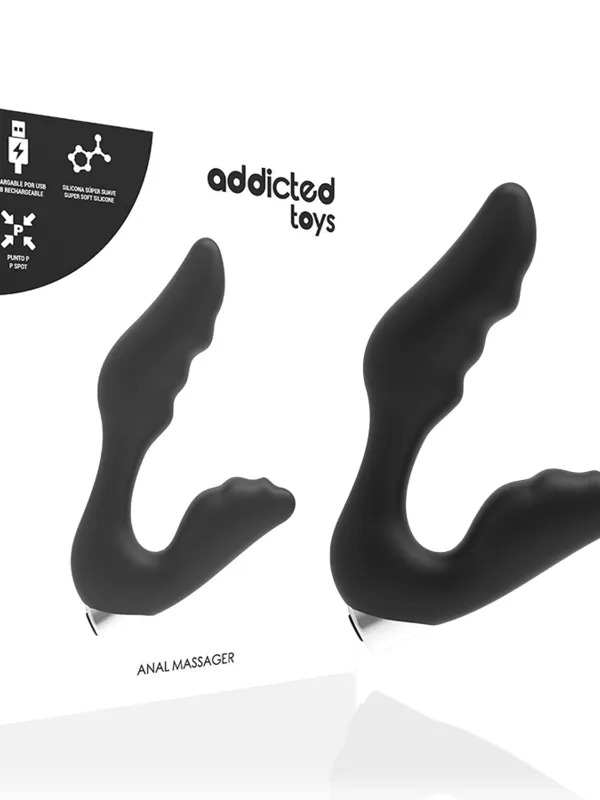 Addicted toys - Eesnäärmemassaažiseade laetav mudel 6 must