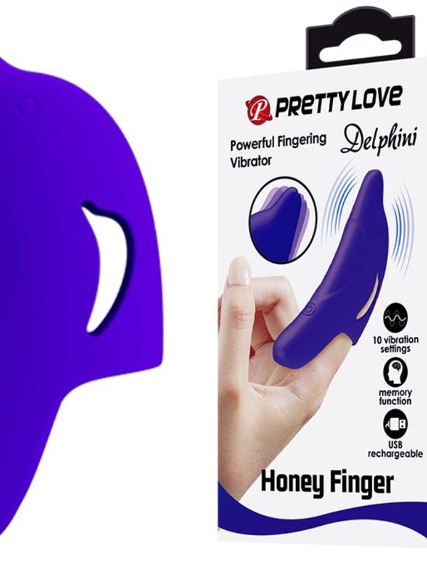 Pretty Love - Delphini võimas tumesinine sõrmestimulaator