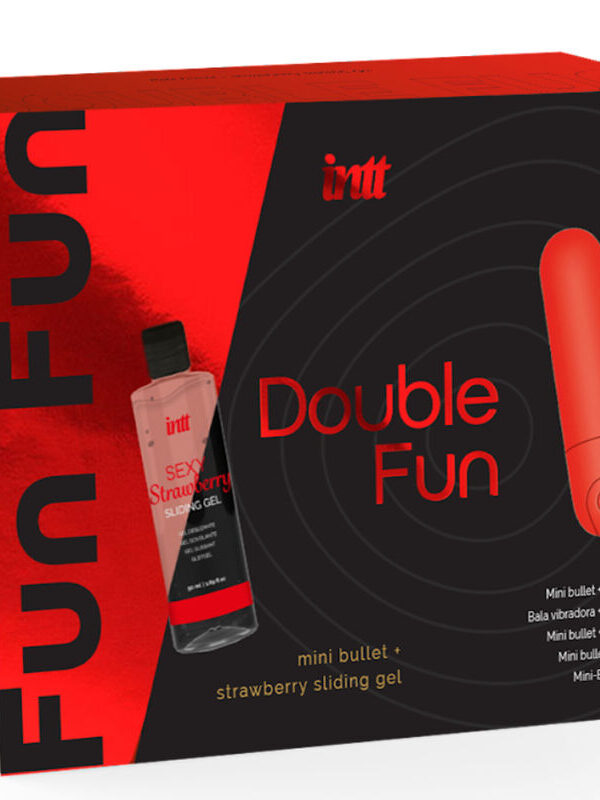 INTT Releases - Double Fun komplekt vibreeriva kuuli ja maasikamaitselise massaažigeeliga