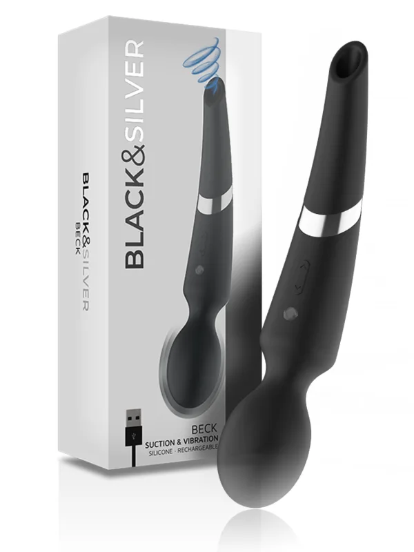 Must&Silver - Beck massaažikepp ja iminapp 2-ühes silikoonist