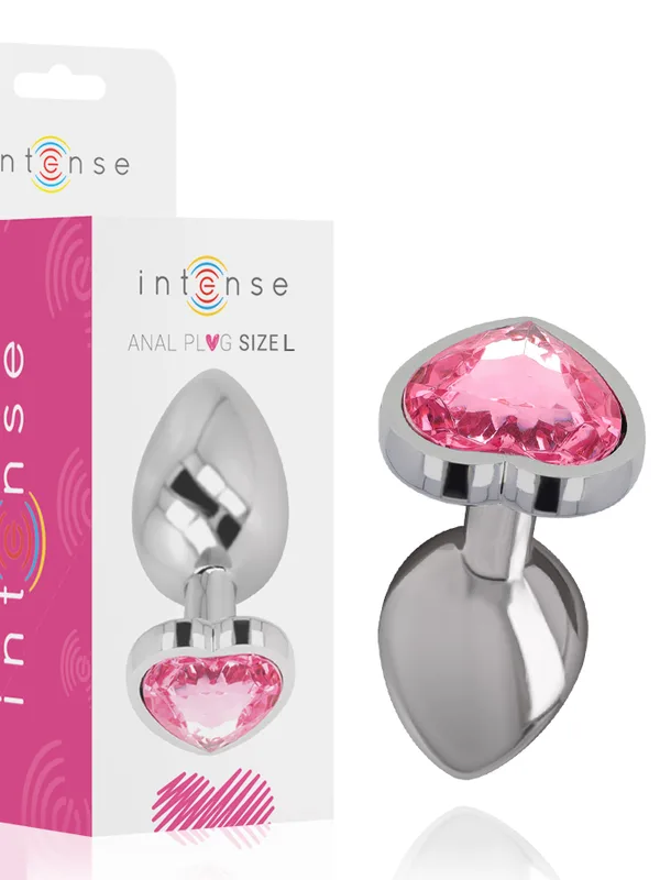 Intense - Alumiiniumist anaalpistik roosa südamega suurus L