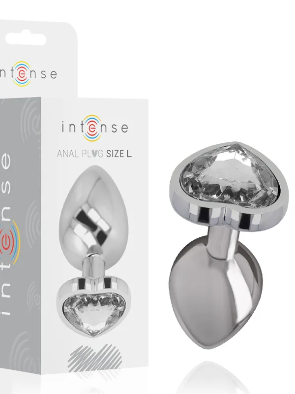 Intense - Alumiiniumist anaalpistik valge südamega suurus L