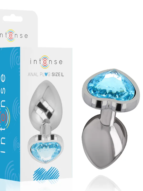 Intense - Alumiiniumist anaalpistik sinise südamega suurus L