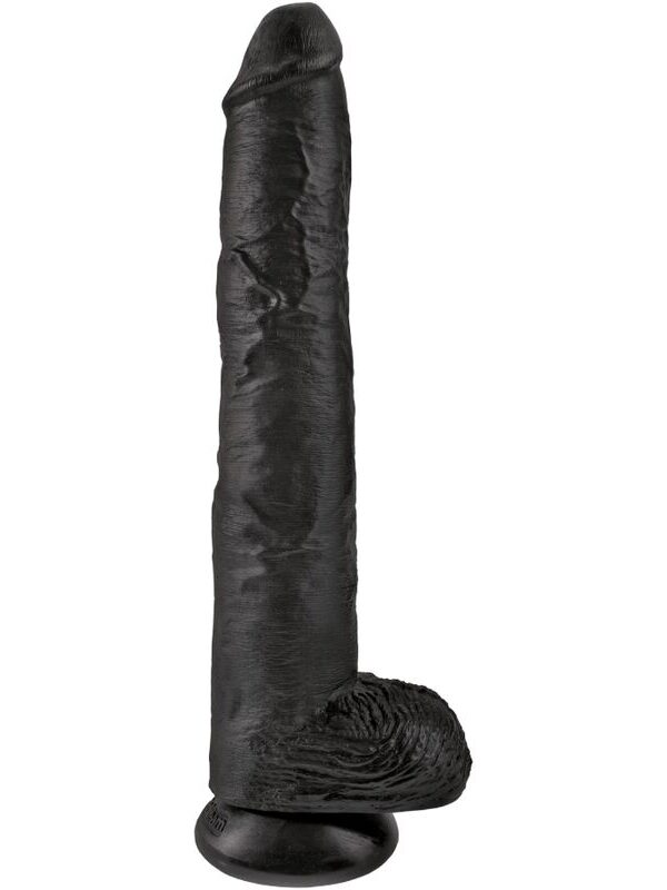 King Cock - Realistlik peenis munanditega 30.5 cm must