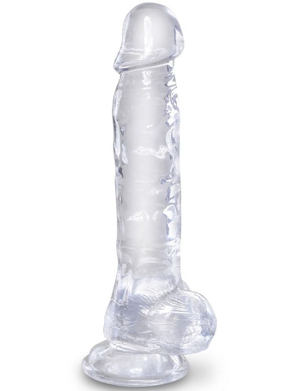 King Cock - Läbipaistev realistlik peenis munanditega 16.5 cm läbipaistev