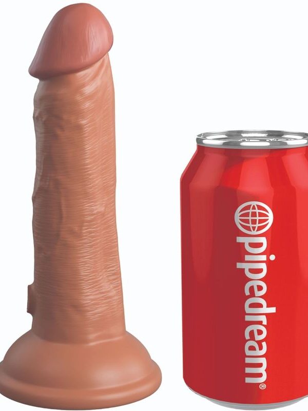 King Cock - Elite realistlik vibreeriv silikoonist dildo 15.2 cm caramel