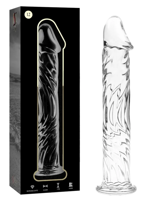 Nebula Series by Ibiza - Mudel 12 borosilikaatklaasist dildo läbipaistev 17 cm Ø 3.5 cm