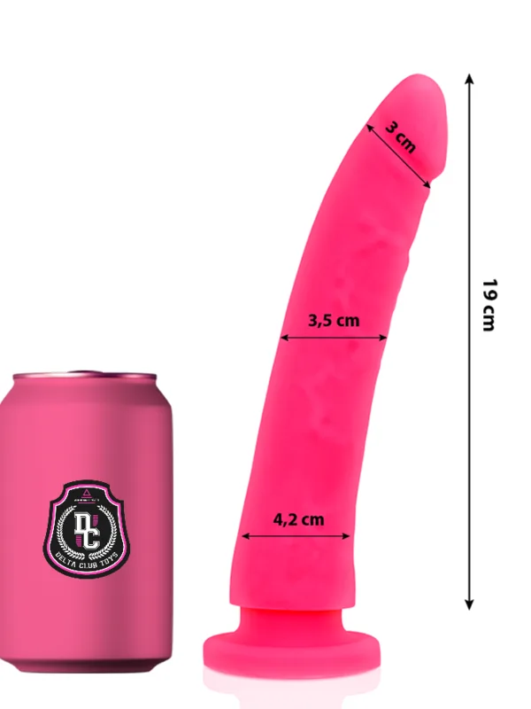 Delta Club - Roosa meditsiinilisest silikoonist dildo 20 cm Ø 4 cm
