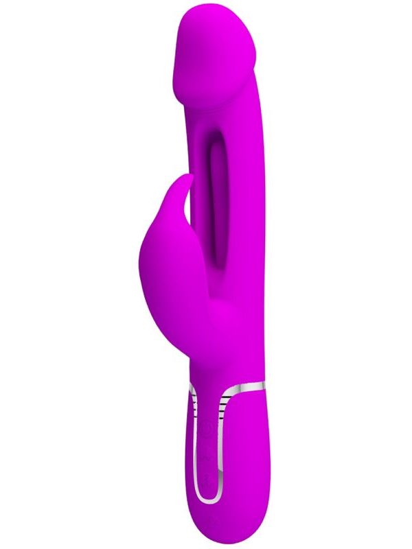 Pretty Love - Kampas rabbit 3-in-1 multifunktsionaalne massaažiseade keelega fuksia