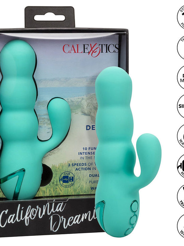 CalExotics - Del Mar Diva rabbit-massaažiseade aqua green by California Dreaming