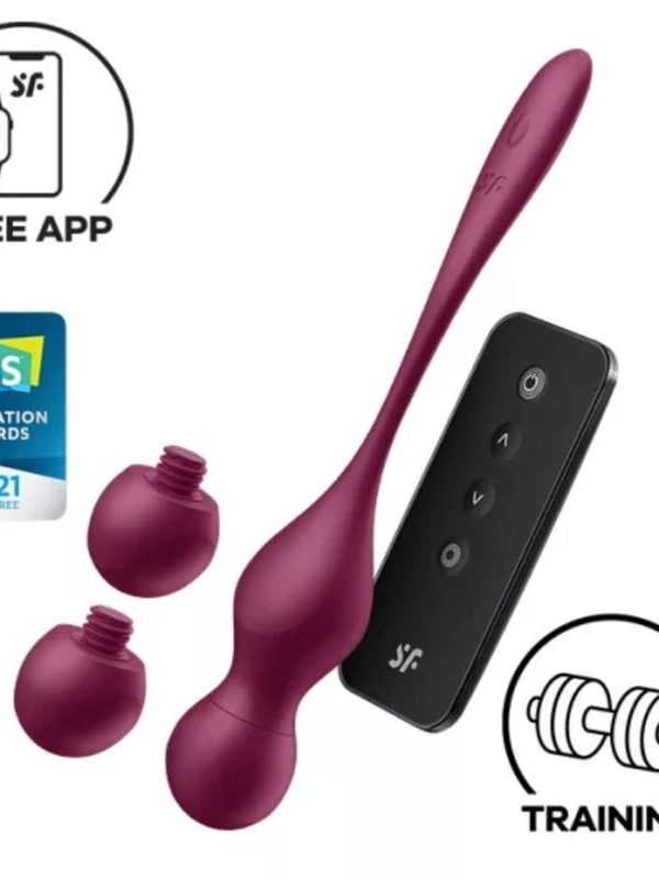 Satisfyer - Love Birds Vary vibreerivad kuulid tasuta äpiga veinipunane